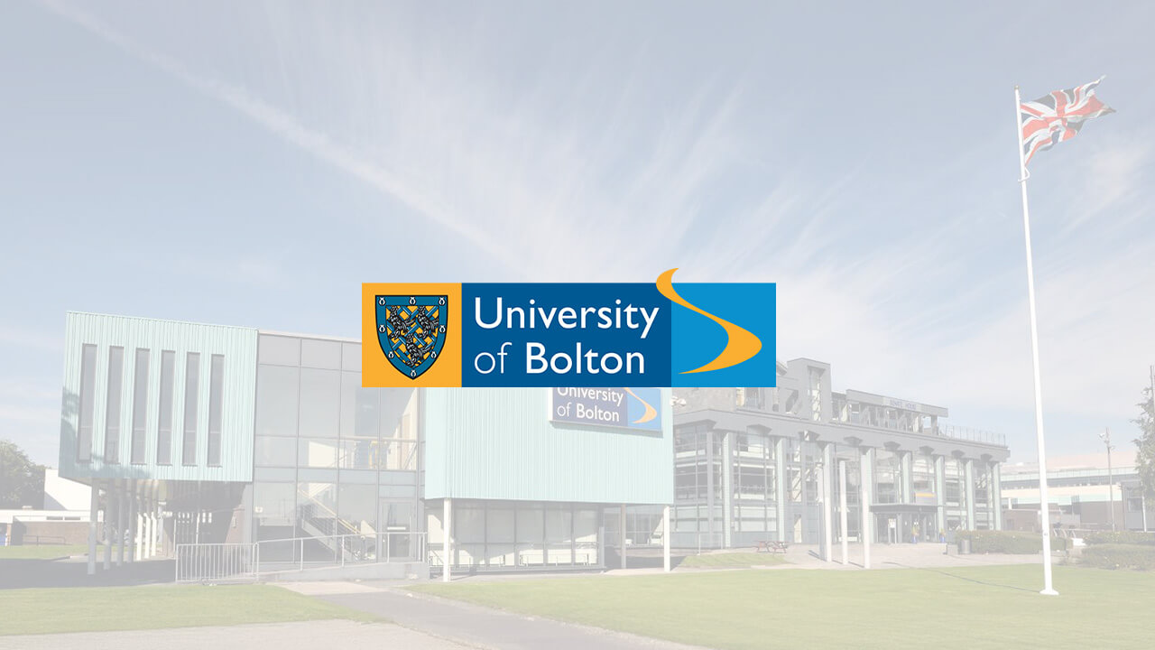 Bolton Üniversitesi kampüsü ve logosu ile tanıtım görseli