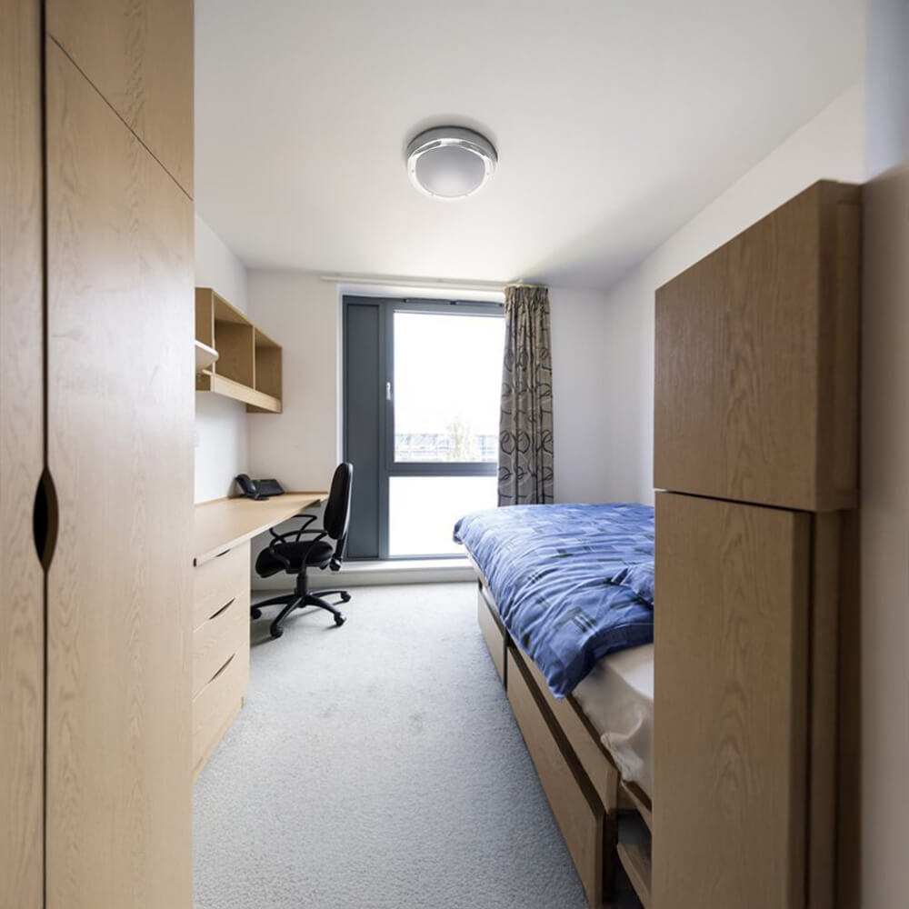 Modern student room interior design at St. George's University.